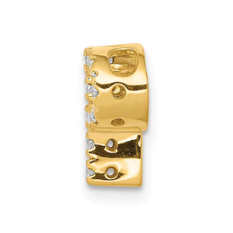 10K Yellow Gold 10K Diamond Letter P Initial Charm