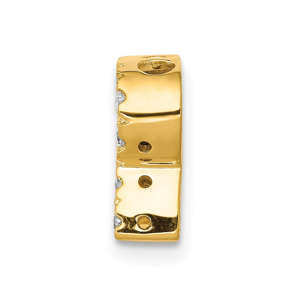 10K Yellow Gold 10K Diamond Letter R Initial Charm