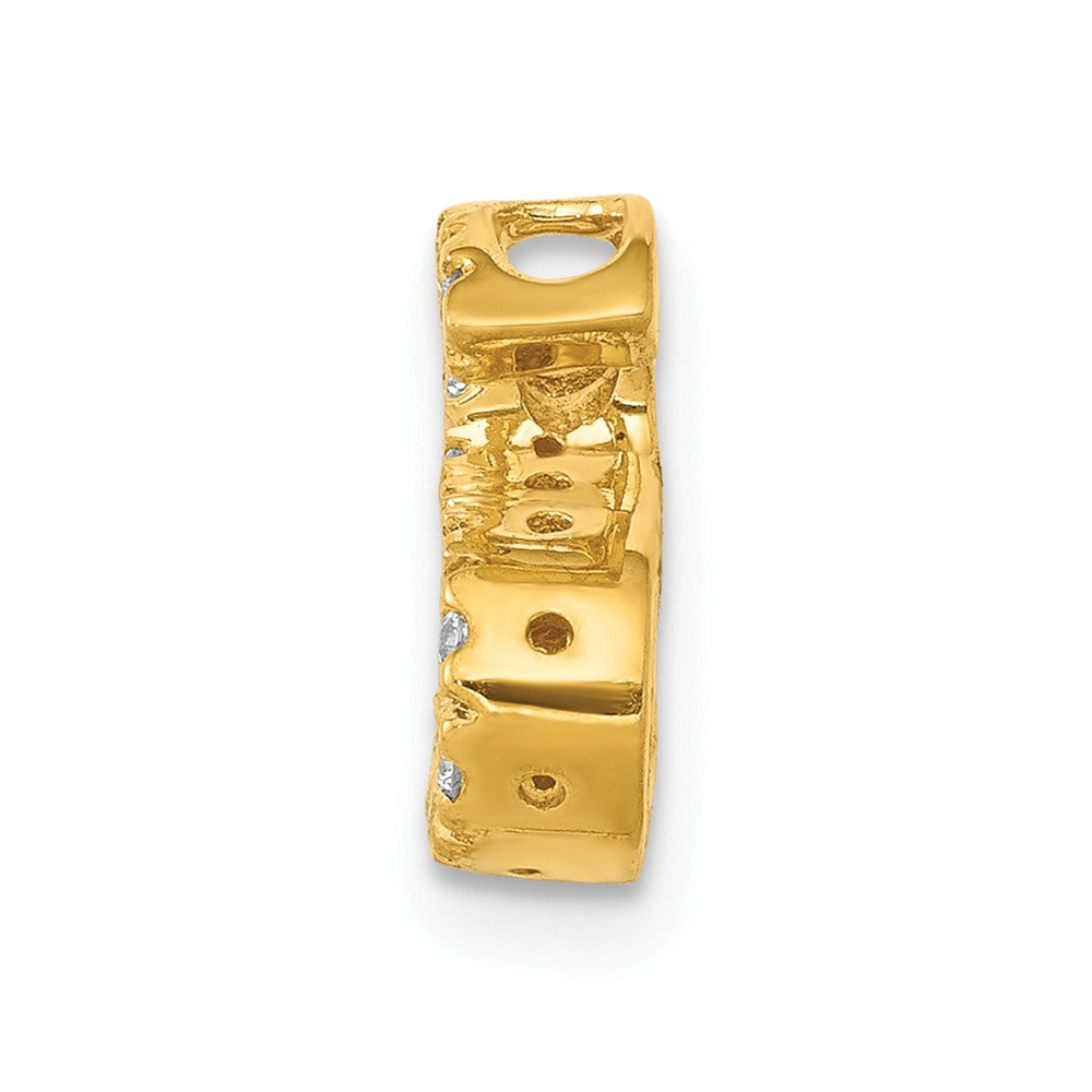 10K Yellow Gold 10K Diamond Letter S Initial Charm