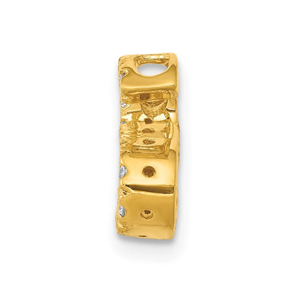 10K Yellow Gold 10K Diamond Letter S Initial Charm