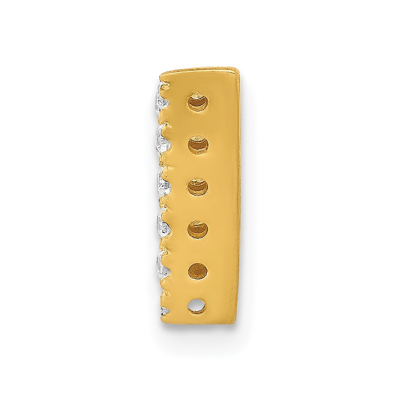 10K Yellow Gold 10K Diamond Letter V Initial Charm