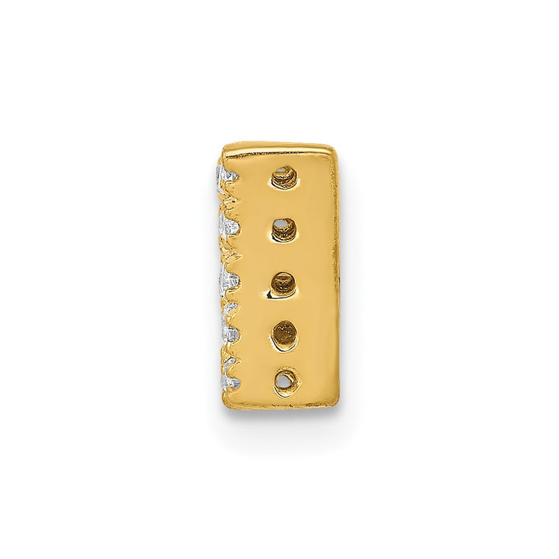 10K Yellow Gold 10K Diamond Letter W Initial Charm