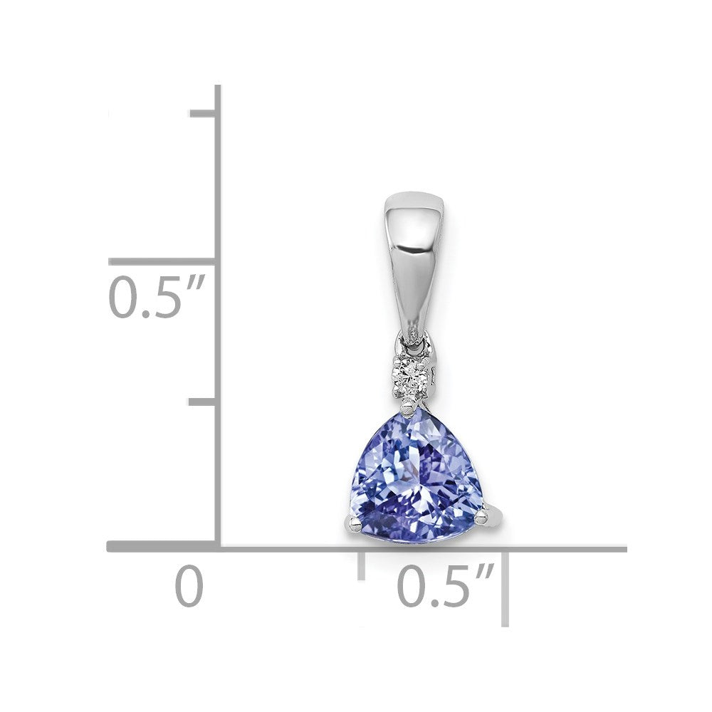14k White Gold 14k White Gold .72 Tanzanite Diamond Pendant