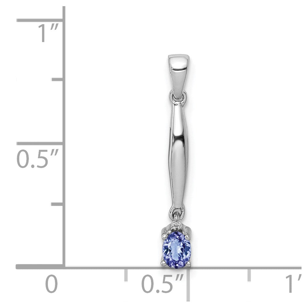 14k White Gold 14k White Gold Diamond and .20 Tanzanite Pendant