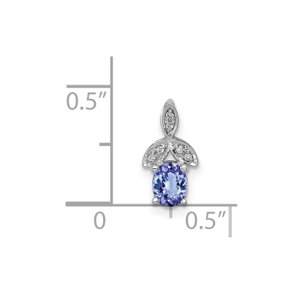 14k White Gold 14k White Gold Diamond and .45 Tanzanite Chain Slide