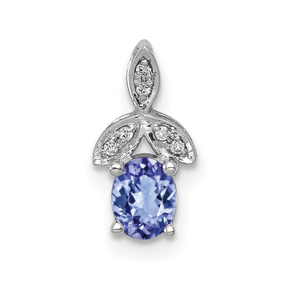 14k White Gold 14k White Gold Diamond and .45 Tanzanite Chain Slide