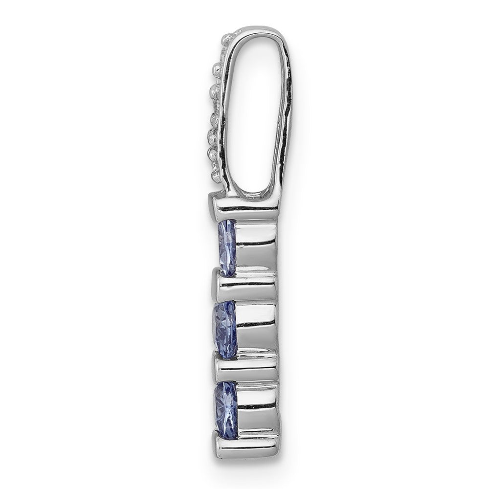 14k White Gold 14k White Gold .60 Tanzanite and Diamond Chain Slide