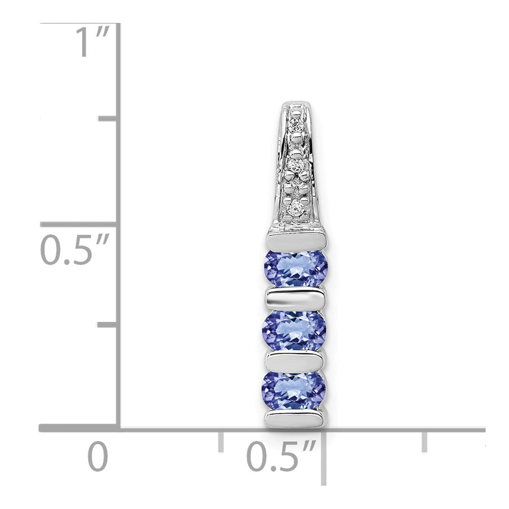 14k White Gold 14k White Gold .60 Tanzanite and Diamond Chain Slide