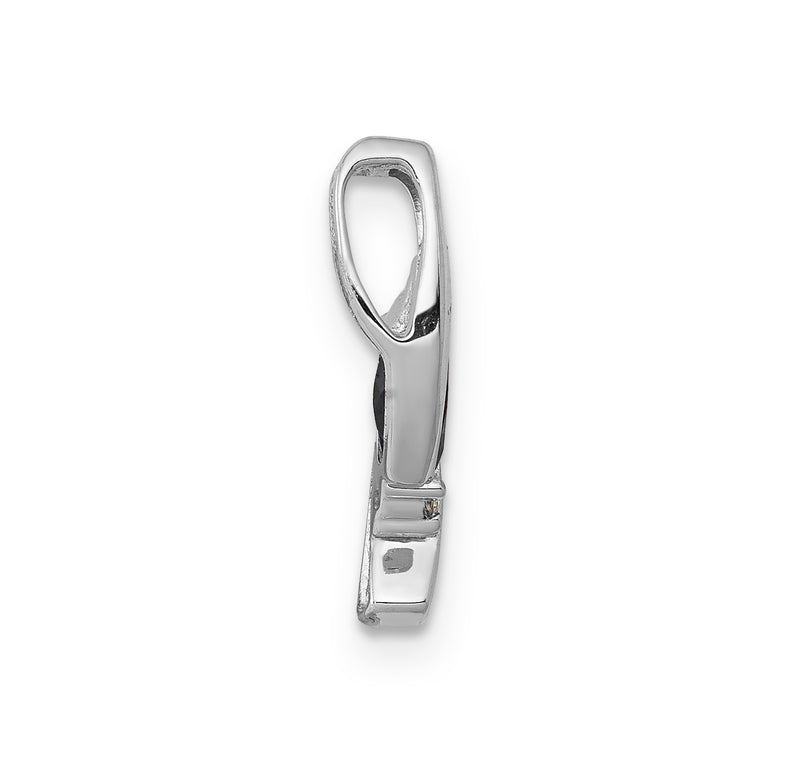 14K White Gold .01Ct Diamond And .33 Sapphire Pendant