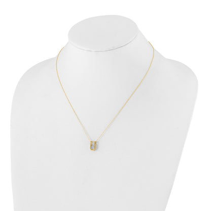 14k Yellow Gold 1/3 Ct. Lab Grown Diamond VS/SI+ G+ 18 inch U-Shape Pendant Necklace