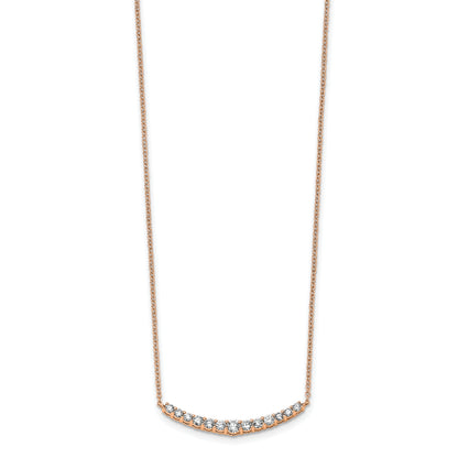 14K Rose Gold True Origin 1/2 Carat Lab Grown Diamond Vs+ F+ Complet 18 Inch Fashion Bar Necklace