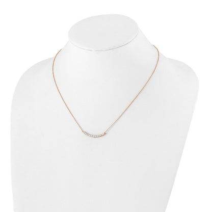 14k Rose Gold 1/2 Ct. Lab Grown Diamond VS/SI+ G+ 18 inch Fashion Bar Necklace