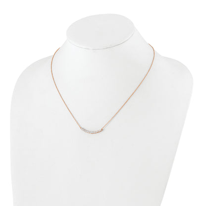 14K Rose Gold True Origin 1/2 Carat Lab Grown Diamond Vs+ F+ Complet 18 Inch Fashion Bar Necklace