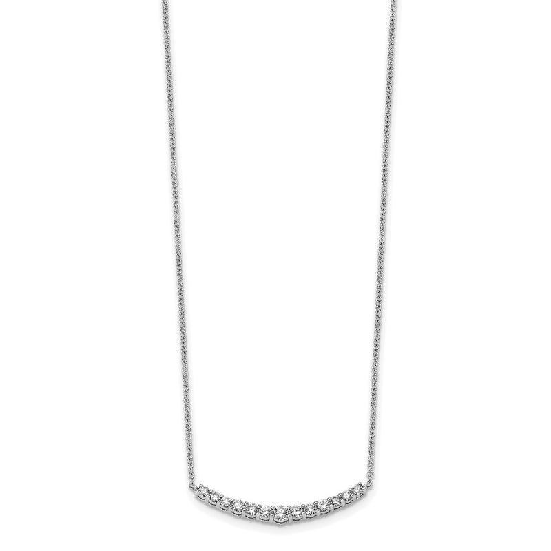 14k White Gold 1/2 Ct. Lab Grown Diamond VS/SI+ G+ 18 inch Fashion Bar Necklace