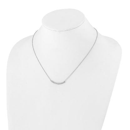 14k White Gold 1/2 Ct. Lab Grown Diamond VS/SI+ G+ 18 inch Fashion Bar Necklace