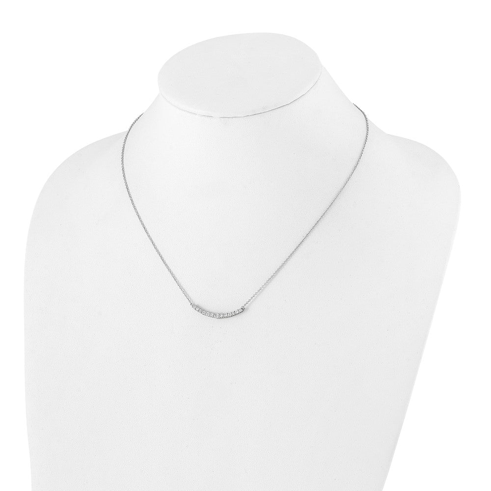 14K White Gold True Origin 1/2 Carat Lab Grown Diamond Vs+ F+ Complet 18 Inch Fashion Bar Necklace