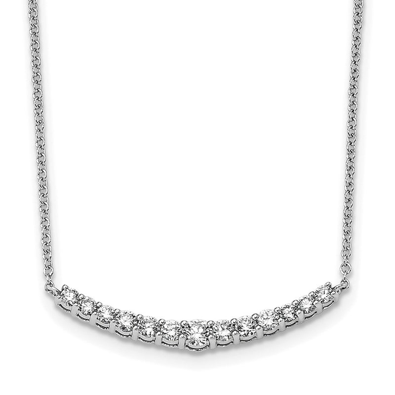 14K White Gold True Origin 1/2 Carat Lab Grown Diamond Vs+ F+ Complet 18 Inch Fashion Bar Necklace