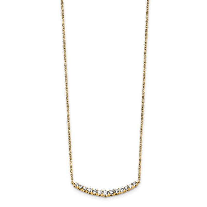 14k Yellow Gold 1/2 Ct. Lab Grown Diamond VS/SI+ G+ 18 inch Fashion Bar Necklace