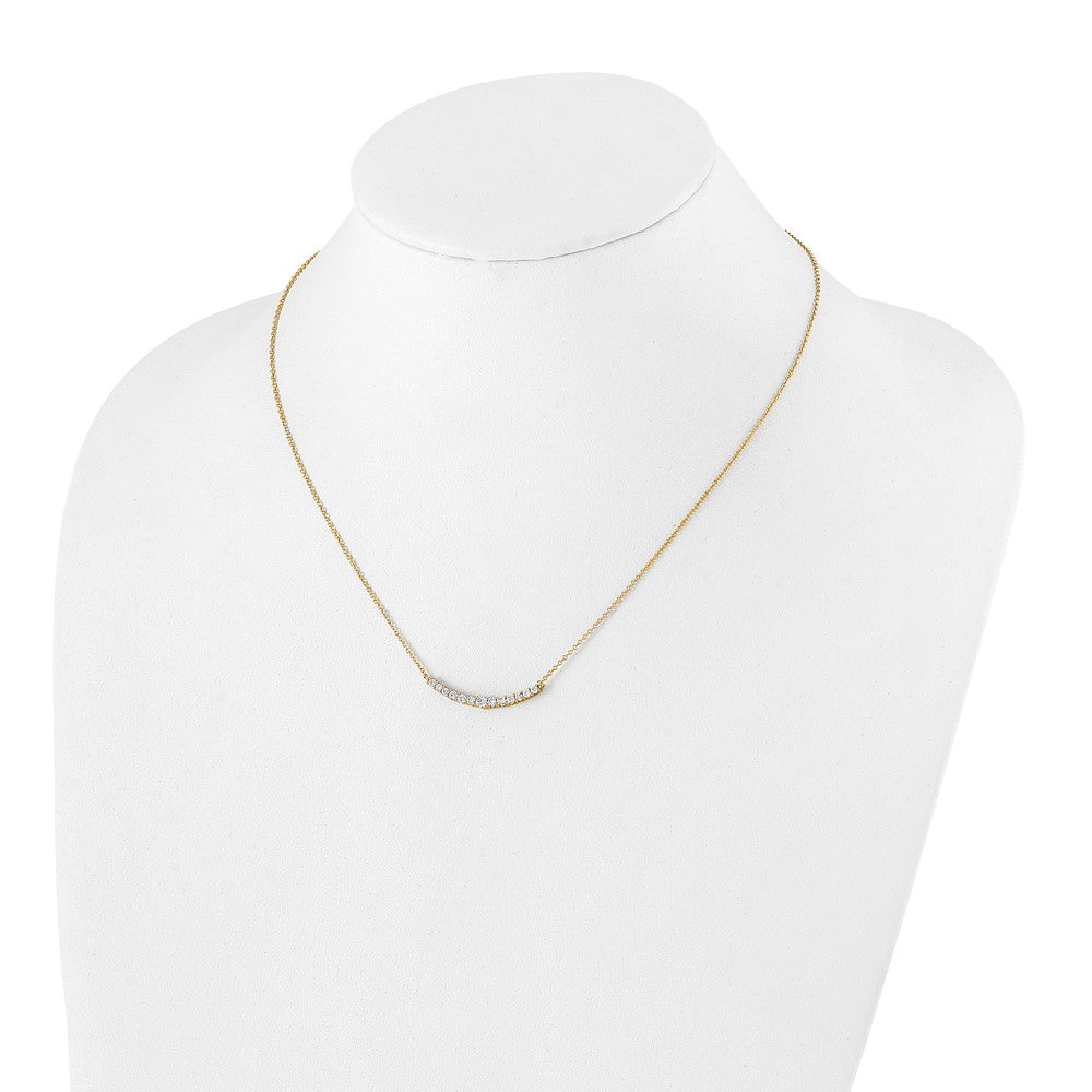 14k Yellow Gold 1/2 Ct. Lab Grown Diamond VS/SI+ G+ 18 inch Fashion Bar Necklace