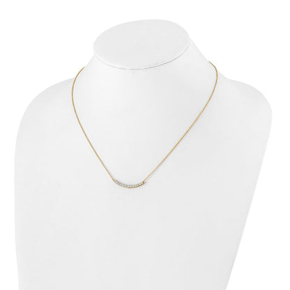 14K Yellow Gold True Origin 1/2 Carat Lab Grown Diamond Vs+ F+ Complete 18 Inch Fashion Bar Necklace