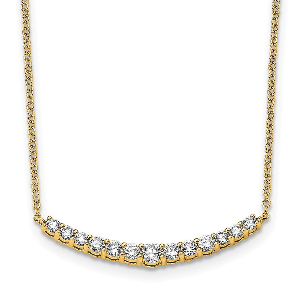 14k Yellow Gold 1/2 Ct. Lab Grown Diamond VS/SI+ G+ 18 inch Fashion Bar Necklace