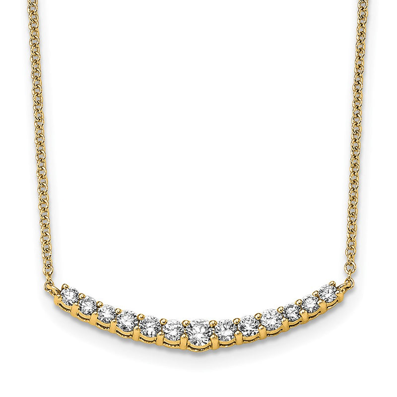 14k Yellow Gold 1/2 Ct. Lab Grown Diamond VS/SI+ G+ 18 inch Fashion Bar Necklace
