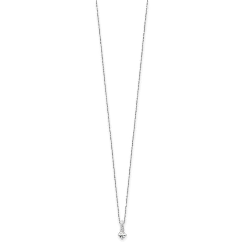 14k White Gold 1/3 Ct. Lab Grown Diamond VS/SI+ G+ 18 inch Pendant Necklace