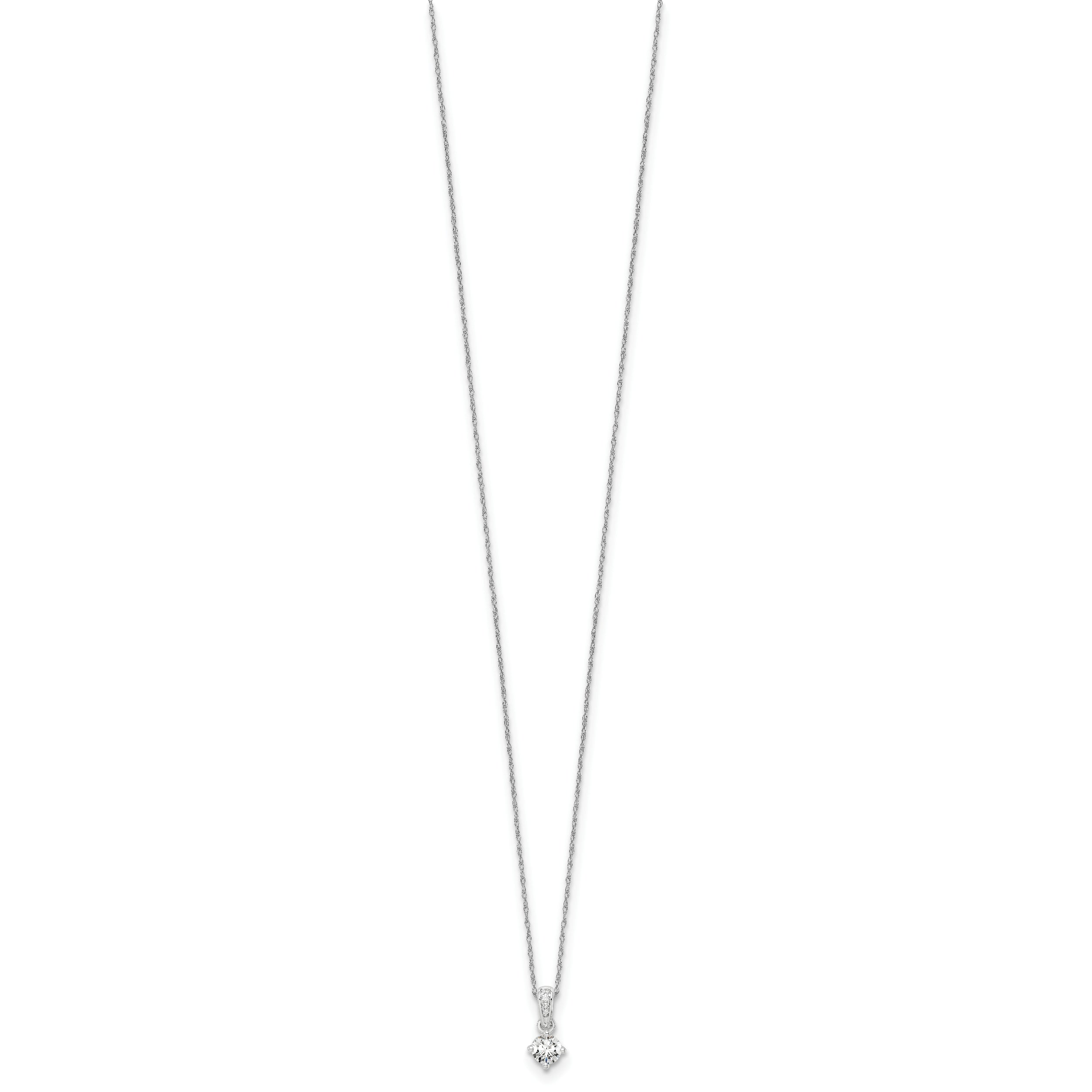 14k White Gold 1/3 Ct. Lab Grown Diamond VS/SI+ G+ 18 inch Pendant Necklace