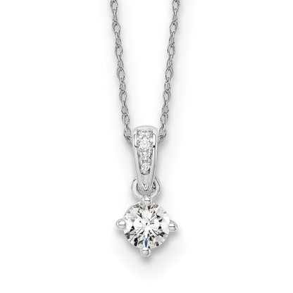 14k White Gold 1/3 Ct. Lab Grown Diamond VS/SI+ G+ 18 inch Pendant Necklace