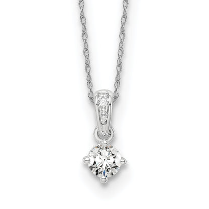 14k White Gold 1/3 Ct. Lab Grown Diamond VS/SI+ G+ 18 inch Pendant Necklace