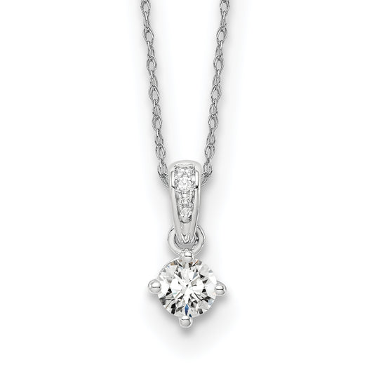 14k White Gold 1/3 Ct. Lab Grown Diamond VS/SI+ G+ 18 inch Pendant Necklace