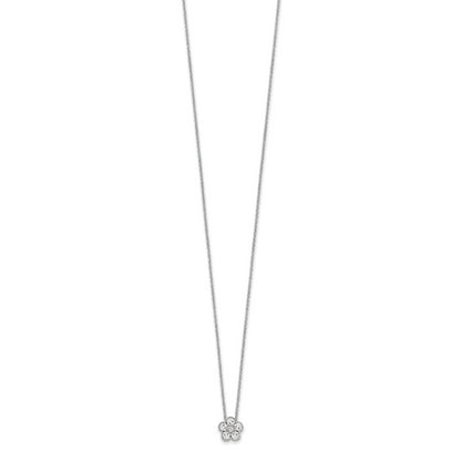 14K White Gold True Origin 1/2 Carat Lab Grown Diamond Vs Def 18 Inch Floral Pendant Necklace