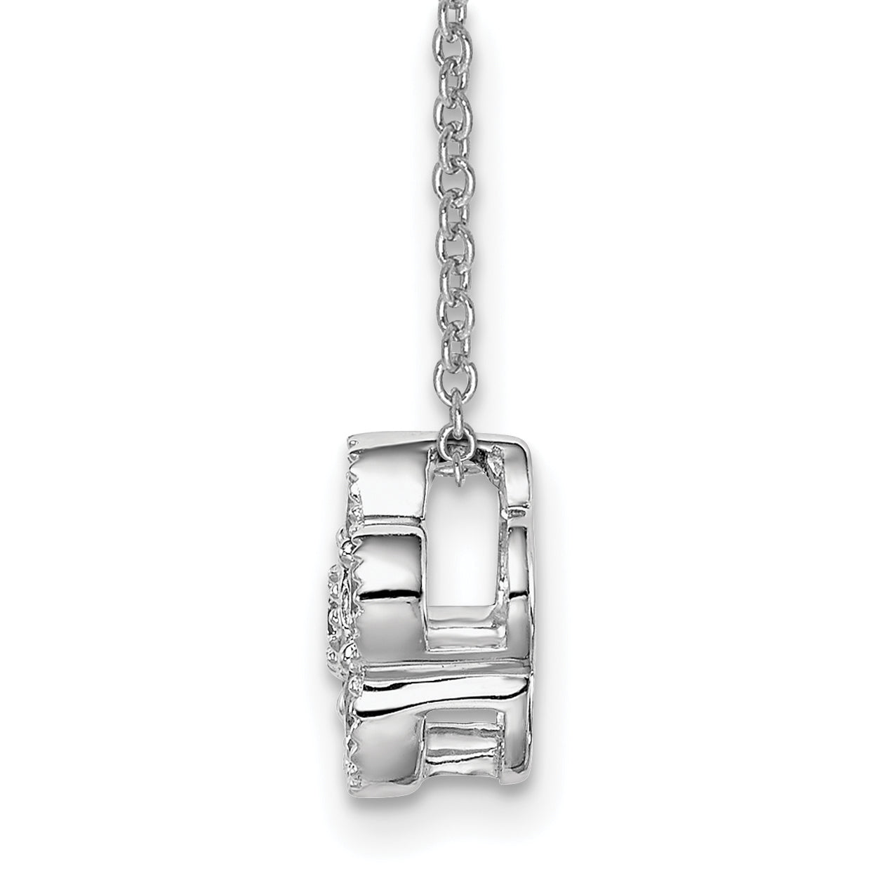 14K White Gold True Origin 1/2 Carat Lab Grown Diamond Vs Def 18 Inch Floral Pendant Necklace