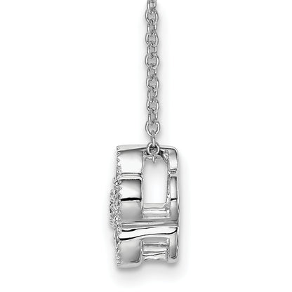 14K White Gold True Origin 1/2 Carat Lab Grown Diamond Vs Def 18 Inch Floral Pendant Necklace