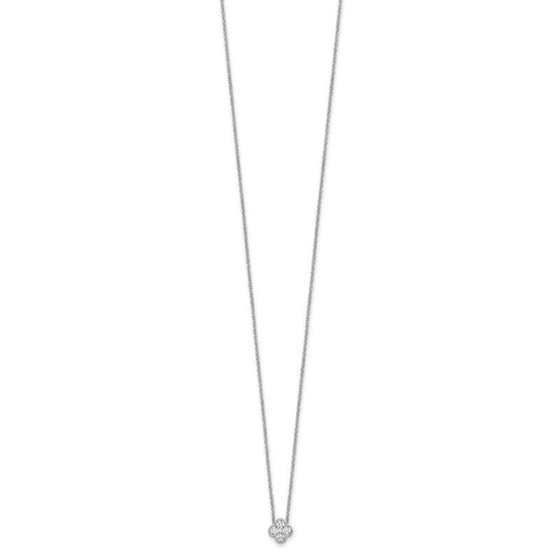 10k White Gold 1/4 Ct. Lab Grown Diamond VS/SI+ G+ 18 inch Bloom Pendant Necklace