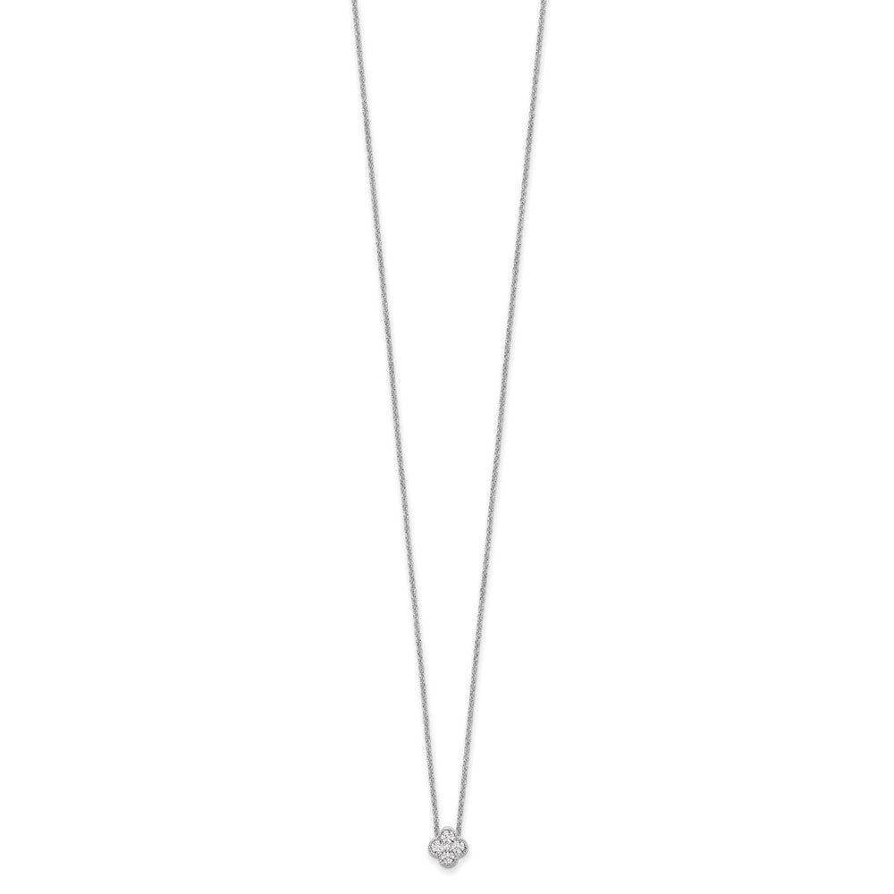14K White Gold True Origin 1/4 Carat Lab Grown Diamond Vs Def 18 Inch Bloom Floral Pendant Necklace