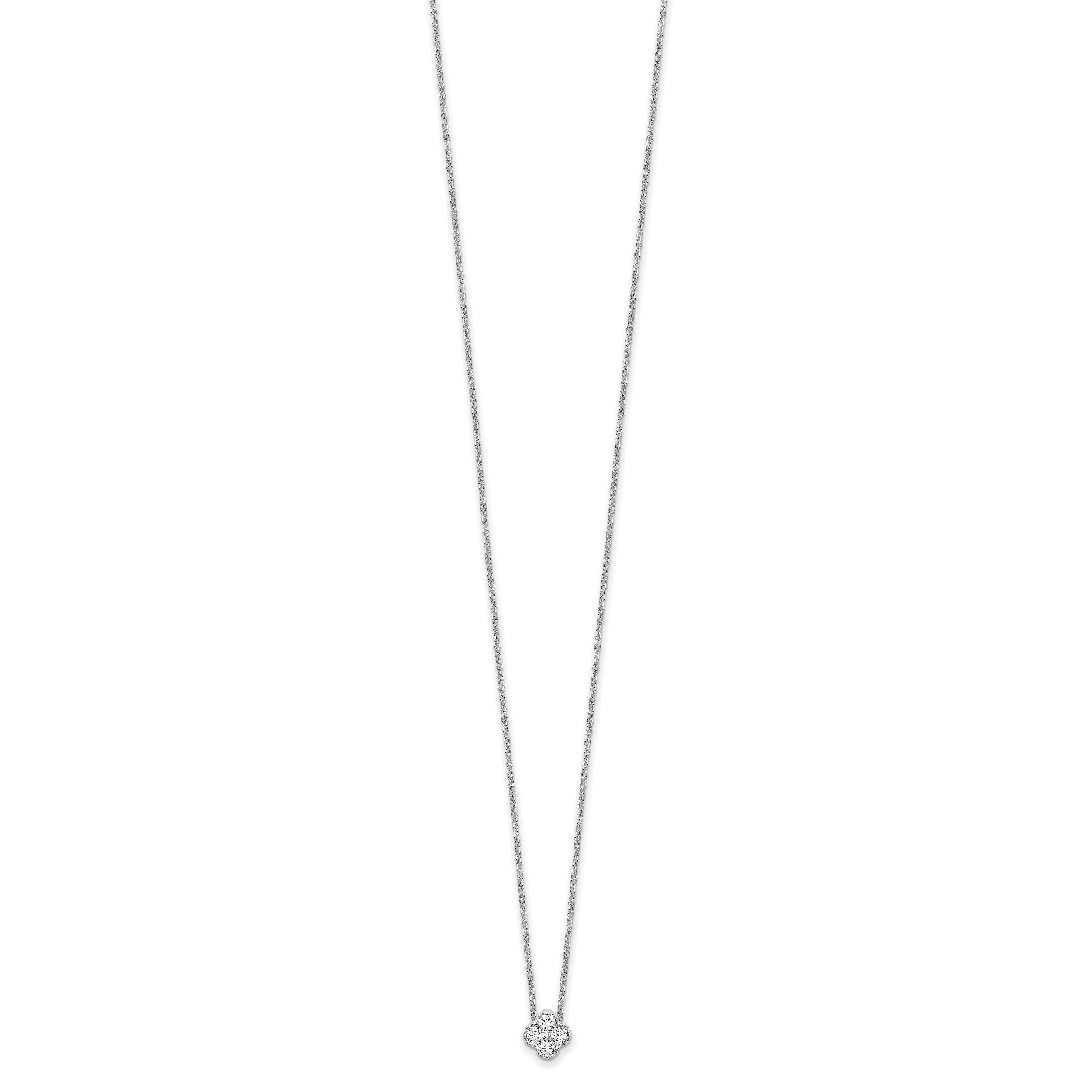 10k White Gold 1/4 Ct. Lab Grown Diamond VS/SI+ G+ 18 inch Bloom Pendant Necklace