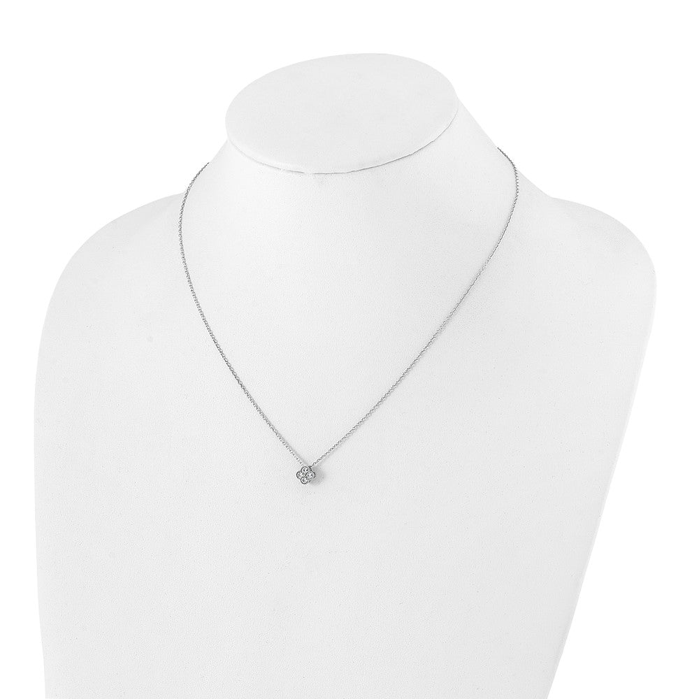 10k White Gold 1/4 Ct. Lab Grown Diamond VS/SI+ G+ 18 inch Bloom Pendant Necklace