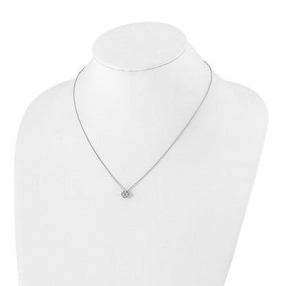 14K White Gold True Origin 1/4 Carat Lab Grown Diamond Vs Def 18 Inch Bloom Floral Pendant Necklace