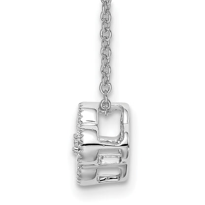 14K White Gold True Origin 1/4 Carat Lab Grown Diamond Vs Def 18 Inch Bloom Floral Pendant Necklace