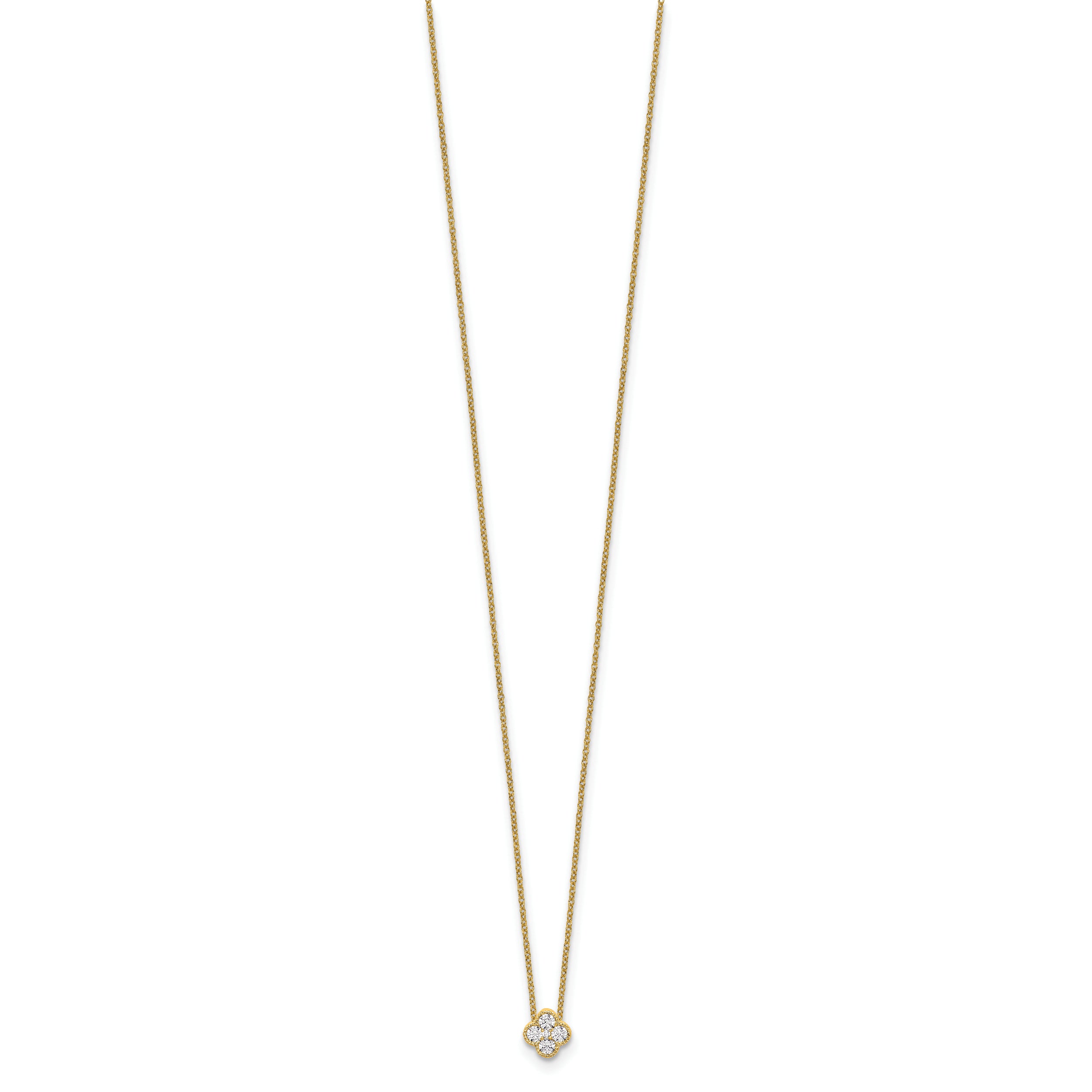 10k Yellow Gold 1/4 Ct. Lab Grown Diamond VS/SI+ G+ 18 inch Bloom Pendant Necklace