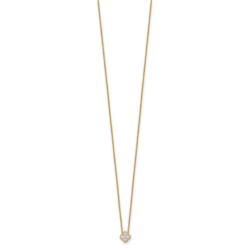 10k Yellow Gold 1/4 Ct. Lab Grown Diamond VS/SI+ G+ 18 inch Bloom Pendant Necklace