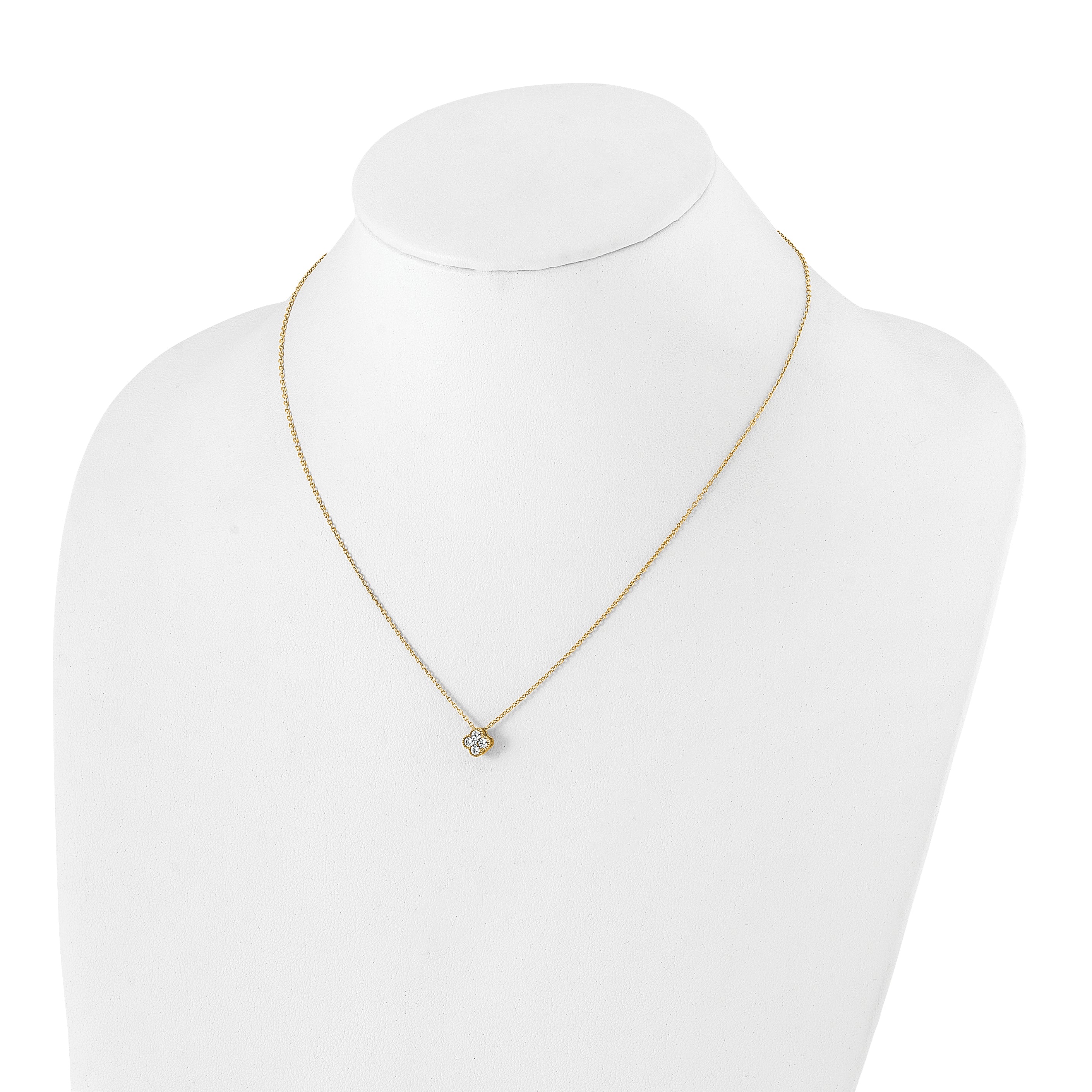 10k Yellow Gold 1/4 Ct. Lab Grown Diamond VS/SI+ G+ 18 inch Bloom Pendant Necklace