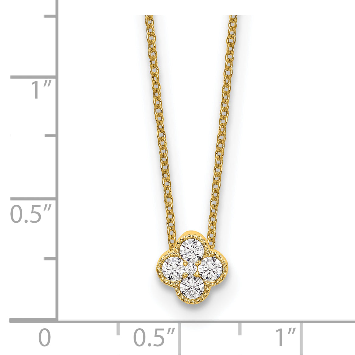 10k Yellow Gold 1/4 Ct. Lab Grown Diamond VS/SI+ G+ 18 inch Bloom Pendant Necklace