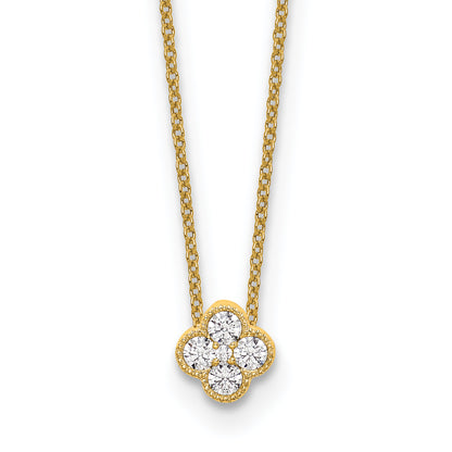 10k Yellow Gold 1/4 Ct. Lab Grown Diamond VS/SI+ G+ 18 inch Bloom Pendant Necklace
