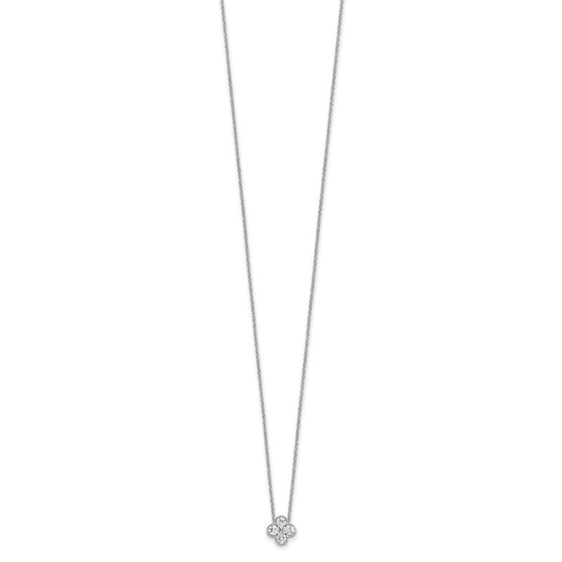 14K White Gold True Origin 1/2 Carat Lab Grown Diamond Vs Def 18 Inch Bloom Floral Pendant Necklace