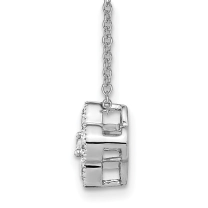 14K White Gold True Origin 1/2 Carat Lab Grown Diamond Vs Def 18 Inch Bloom Floral Pendant Necklace