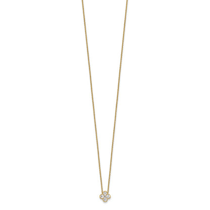 14K Yellow Gold True Origin 1/2 Carat Lab Grown Diamond Vs Def 18 Inch Bloom Floral Pendant Necklace