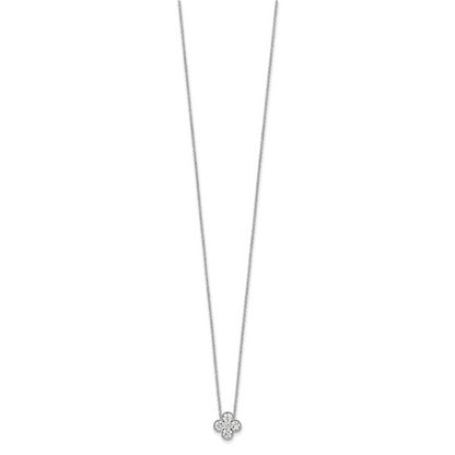 14K White Gold True Origin 3/4 Carat Lab Grown Diamond Vs Def 18 Inch Bloom Floral Pendant Necklace