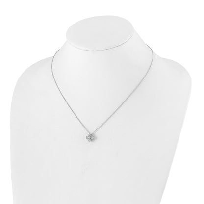 14K White Gold True Origin 3/4 Carat Lab Grown Diamond Vs Def 18 Inch Bloom Floral Pendant Necklace